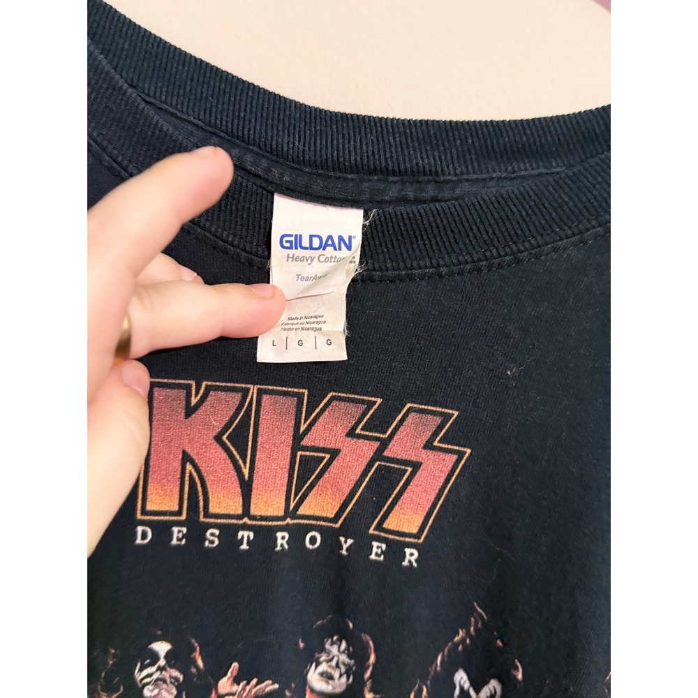 KISS Destroyer Long Sleeve T‎ Shirt Men's Black Graphic Band Tee - Picture 3 of 4